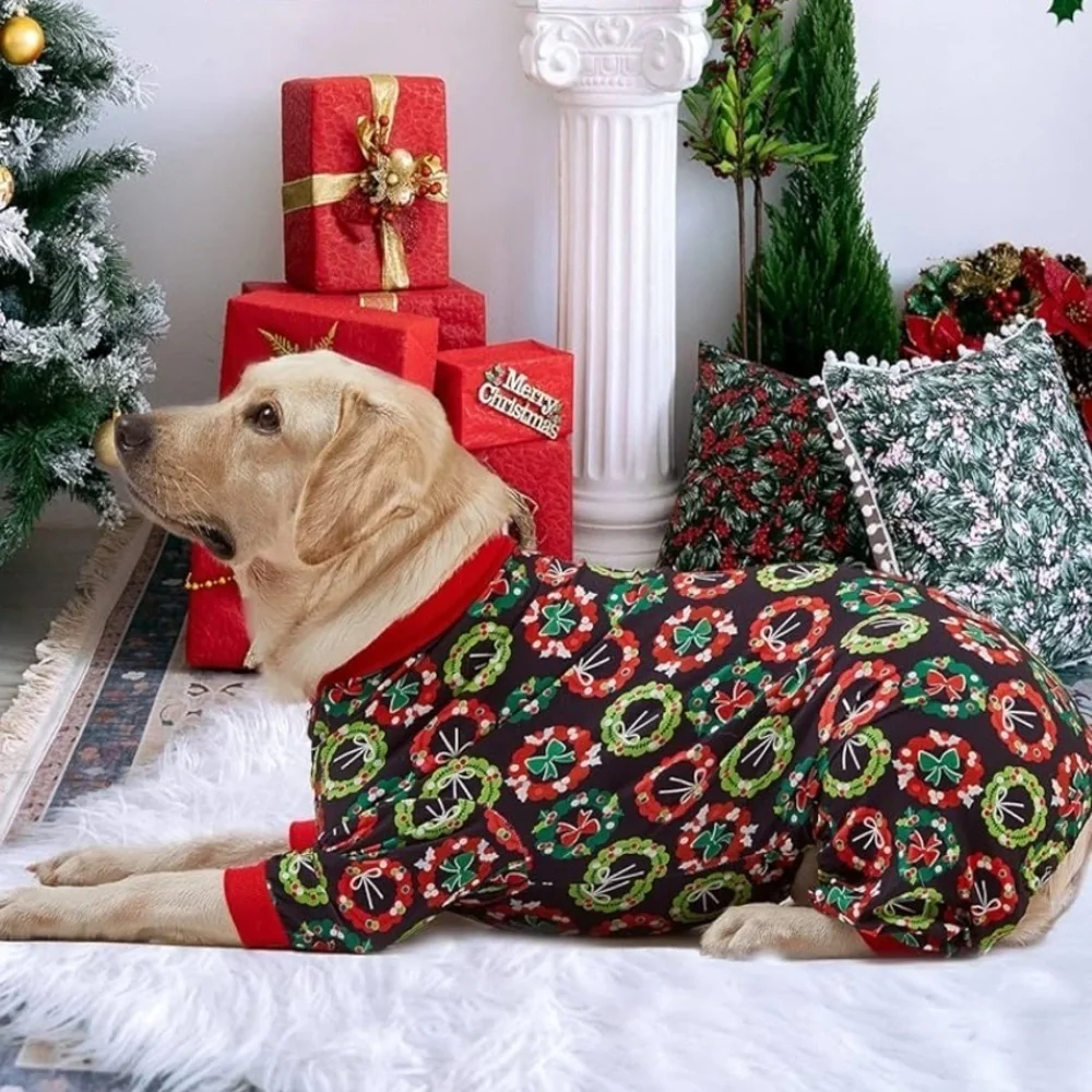 NWT Festive Black and Red Dog Pajamas Clothing size L